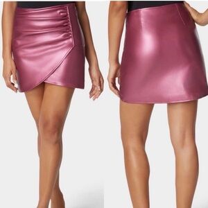 Brand Avec les filles, Metallic hot Pink Mini Skirt faux leather